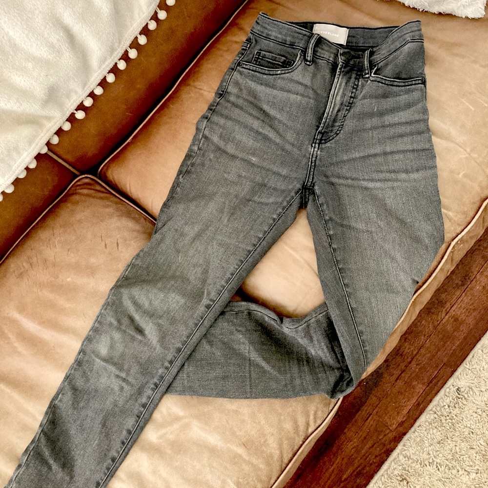 Everlane High Rise Gray Skinny Jeans